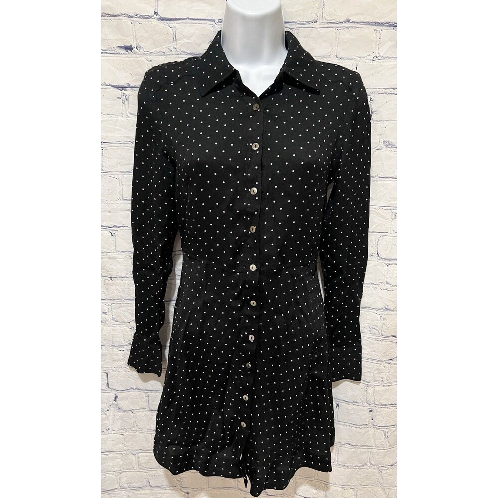 Philosophy black and white polka dot Dress Boho fit flare knee Length Size XS